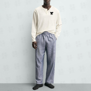 Camisas de Manga Larga para Hombre, Nueva Llegada, 100% Algodón, Corte Holgado, Tres Botones, Estampado Personalizado, Color Sólido - Product Image 5