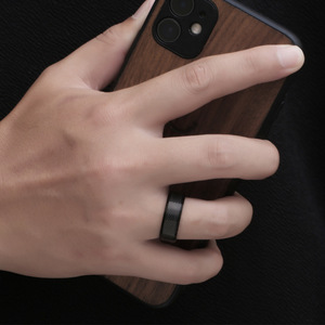 Titanium Steel <b>Ring</b> Men's Dark Checkered Snakeskin Texture Geometric Fashion Jewelry SA1138 - Product Image 4