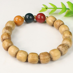 Bracelet en bois parfumé au lait, perles d'agarwood, boucle unique, bijoux unisexes, à porter au quotidien, cadeau - Product Image 2