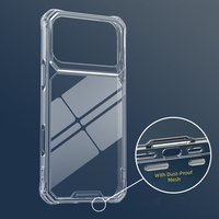 Coque arrière transparente en TPU PC de 1,5 mm en matériau Bayer pour iPhone 18 Pro Max, avec bouchon anti-poussière transparent pour iPhone 17 16 Pro Max