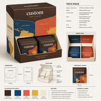 Boîte de présentation de comptoir en carton personnalisée, imprimée en couleur, pour 12 sachets de café filtre, rechargeable, emballage de vente au détail