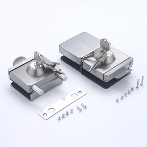 High End Polished Stainless Steel Single Glass Door <b>Lock</b> with Anti-Theft Key Operated Central <b>Lock</b> No Hole Required - Product Image 3