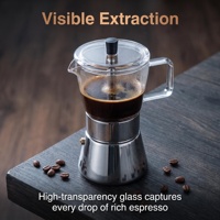 Cafetière Moka en acier inoxydable compatible induction avec pot de cuisson en verre transparent, idéale pour le voyage et le bureau, personnalisable avec logo