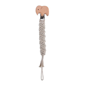 Baby <strong>Teether</strong> Toys Bear Shape 100% Cotton Handmade Macrame Crochet <strong>Wooden</strong> <strong>Teether</strong> Crochet Pacifier <strong>Clip</strong> - Product Image 6
