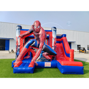 Popolare Castello Gonfiabile Rosso per Feste, Divertente Castello Rimbalzante con Scivolo, Castello Gonfiabile per Saltare - Product Image 2