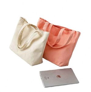Eco-Friendly Solid Color Reusable Custom Shopping Tote Cotton Canvas Bag with Custom Printed Logo-Wholesale - Product Image 3
