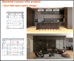 Usine de fabrication d'armoires de cuisine de Foshan, ensemble d'armoires de cuisine en panneaux de particules, traitement de surface en PVC ou laque, armoires de cuisine RTA - Product Image 5