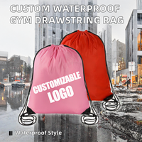 Sac à dos de sport en polyester personnalisé, imperméable, avec cordon de serrage et longue poignée, logo imprimé, idéal pour les promotions et l'extérieur – Vente en gros