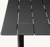 Jardin d'été en plein air tous temps fonte d'aluminium rectangle grande table à manger 84 ''96'' 108 ''120'' personnaliser