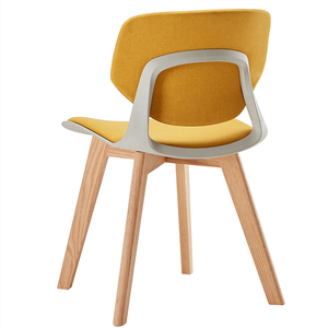 Chaise de salle à manger rembourrée à dossier bas de style nouveau et coloré avec pieds solides - Product Image 5