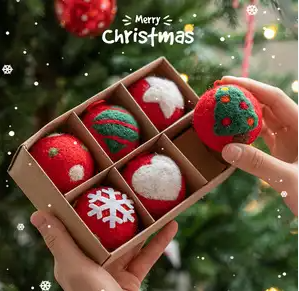 Ensemble de conception attrayante ronde de qualité supérieure comme cadeau ornements d'arbre de Noël décorations de boules de Noël - Product Image 2