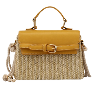 Sac à main en paille décontracté pour filles, mode été 2021, avec doublure en polyester, sac bandoulière de plage - Product Image 3