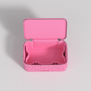 Bolsa <span class=keywords><strong>de</strong></span> almacenamiento <span class=keywords><strong>de</strong></span> cosméticos <span class=keywords><strong>de</strong></span> cuero con textura <span class=keywords><strong>de</strong></span> avestruz COSSNI, bolsas <span class=keywords><strong>de</strong></span> maquillaje <span class=keywords><strong>de</strong></span> tocador <span class=keywords><strong>de</strong></span> belleza portátil <span class=keywords><strong>de</strong></span> viaje rosa - Product Image 5