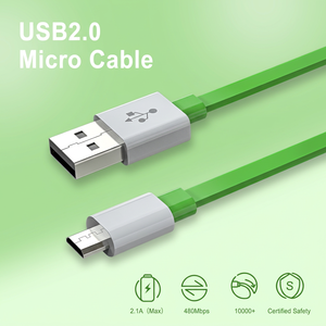 Câble Micro USB en aluminium de haute qualité 5V 2.1A Charge rapide Câble de synchronisation de données plat TPE 480 Mbps Câble de chargeur Android pour <span class=keywords><strong>smartphone</strong></span> - Product Image 2