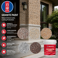 Peinture Granit Liquide, Émulsion Acrylique Pure, Finition Pierre Naturelle, Revêtement Décoratif pour Murs Extérieurs, Application au Pistolet
