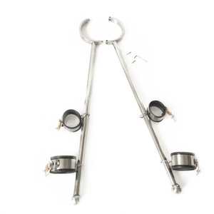 Neueste Edelstahl-Beinfixierungsfesseln, Handfesseln, Fußfesseln, Halsband-Fixierungsvorrichtungen, <span class=keywords><strong>BDSM</strong></span>-Set für Erwachsene, Sexspielzeug - Product Image 4