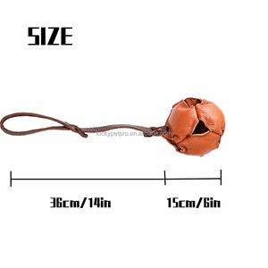 Pelota de entrenamiento para perros, suministros de entrenamiento de piel de toro, Bola de mordedura, juguete para mascotas de cuero de vaca - Product Image 6