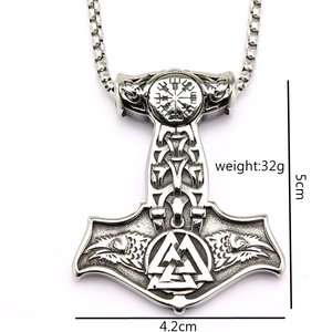 yunnique Viking Thor Hammer Pendant Necklace Stainless Steel Celtic Knot Design Unisex Gift Jewelry - Product Image 5
