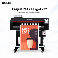 Impresora Eco Solvente Compacta GCLOR Easyjet 701 702 de 650 mm con 1 o 2 Cabezales Epson F1080 I3200 para Impresión de Vinilos Adhesivos