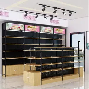 Wholesale Steel Wooden Multi Layers Retail Store Supermarket Display Shelves Rack