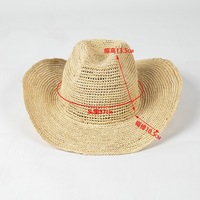 2024 été nouveauté Design de mode plage chapeau de soleil femmes hommes main Crochet naturel raphia paille Cowboy chapeau
