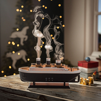 Diffuseur d'huiles essentielles ultrasonique 250 ml, humidificateur d'air, lumière nocturne 7 couleurs, humidificateur à jet de fumée, logo personnalisé, cadeau de Noël