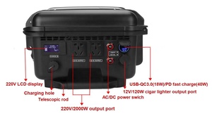 Station d'alimentation portable extérieure sur mesure 220 V 2000 W 6216 Wh, générateur 2 kW pour la maison - Product Image 1