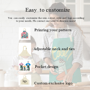 Dụng Cụ Vệ Sinh Gia Đình Tùy Chỉnh Cotton Lanh Tự Nhiên Salon Phụ Nữ Châu Phi In Tạp Dề - Product Image 2