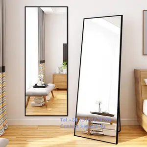 Bedroom white black gold aluminium frame big mirror 40 x 150 x 160 floor stand full length mirror