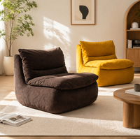 Fauteuil de sol moderne en velours côtelé avec coussin moelleux, chaise d'appoint pour salon, chambre à coucher, coin lecture
