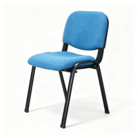 Chaise de visiteur empilable en tissu, cadre en métal noir, pour conférences, formations et personnel