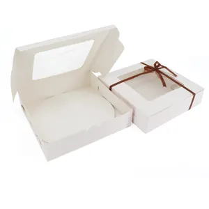 10 inch Cake Package Boxes With Window & Round Cake Boards Paperboard Cake Baker Box For Bakery