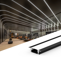 Profilé de plafond en aluminium KC pour tube LED néon encastré, manchon de décoration murale annulaire avec service de découpe en alliage d'aluminium 6063
