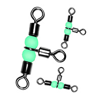 Penjualan Terlaris Manik-manik Bercahaya untuk Pancing, Rolling Swivel 3 Arah, Konektor Kail Pancing, Rolling Swivel