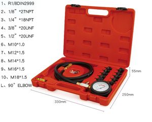 ชุดเกจวัดแรงดันน้ำมันเครื่องสำหรับรถยนต์ รถเอทีวี รถบรรทุก, ชุดทดสอบแรงดันน้ำมันเครื่อง 0-140 ปอนด์ต่อตารางนิ้ว สำหรับเกจวัดแรงดันน้ำมันเครื่องสำหรับช่าง - Product Image 6