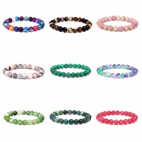 Pulsera Elástica de Cuentas de Semillas de 8 mm con Piedras Preciosas Semipreciosas Naturales para Sanación con Cristales, Protección Energética, Equilibrio de Chakras, Regalo, Venta al por Mayor