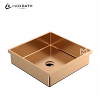 Lavabo Carré de Luxe à Encastrer SUS304 Vente en Gros PVD Quatre Couleurs Disponible en Stock avec Certification CUPC