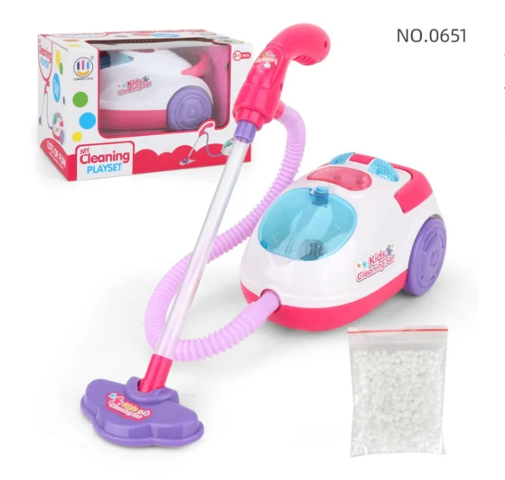 Kids Simulation Electric Vacuum Cleaner Toy Children Pretend Housework Play Broom Cleaning Tool Early Educational Puzzle Toys
