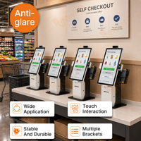 Kiosco de Pago Autoservicio Todo en Uno con Pantalla HD de 23.8'', Android/Windows, Soporte 7x24, Datos Seguros
