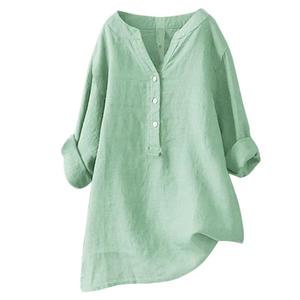 Blusa Informal de Algodón para <span class=keywords><strong>Mujer</strong></span>, Estilo Holgado con <span class=keywords><strong>Cuello</strong></span> Alto - Product Image 2