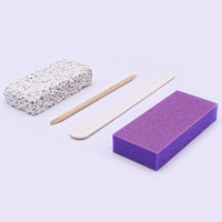 Kit de manucure et pédicure jetable, personnalisable, portable, avec lime à ongles et repousse-cuticules