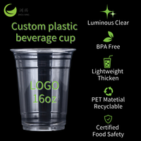 Gobelet à smoothie, bubble tea et boissons glacées ZFCUP personnalisé, biodégradable, en plastique écologique, de qualité alimentaire, jetable, 16 oz, en PET, avec couvercle