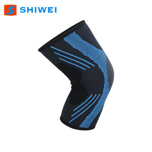 Genouillères Shiwei respirantes antidérapantes en nylon tricoté, protection sportive unisexe, jaune et bleu - Product Image 5