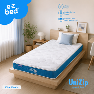 Crea un espacio acogedor para dormir con resortes ensacados UniZip de 25 cm de profundidad y una sensación suave diseñada para la comodidad diaria. - Product Image 1