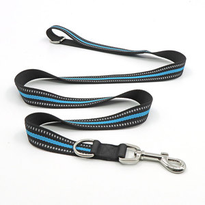 Laisse pour chien en nylon réfléchissant avec fermoir métallique, style simple rayé noir, pour chiens - Product Image 5