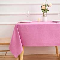 Nappe carrée rose 52x52 en tissu lavable et résistant aux taches, imitation lin, pour cuisine et salle à manger, vente en gros