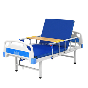 I Care Multifunctional Manual Patient <b>Bed</b> with 2 Functions, Anti-Fall <b>Side</b> <b>Rails</b>, and Stainless Steel IV Stand - Product Image 1