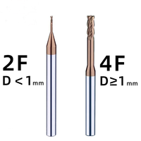 Fraise à rainurer profonde en carbure micro-granulaire, col extra long, petit diamètre 0,2-0,9 mm, mini-fraiseuse CNC de précision