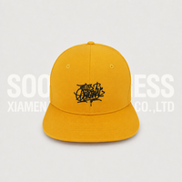 Casquette de camionneur jaune Soochic de haute qualité avec motif lettres, casquette en maille structurée, boucle en plastique, unisexe, pour sports et activités de plein air