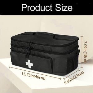 Bolsa Médica Vacía, Botiquín de Primeros Auxilios, Bolsa de Enfermería, Organizador de Medicamentos de Gran Capacidad con Múltiples Compartimentos - Product Image 3